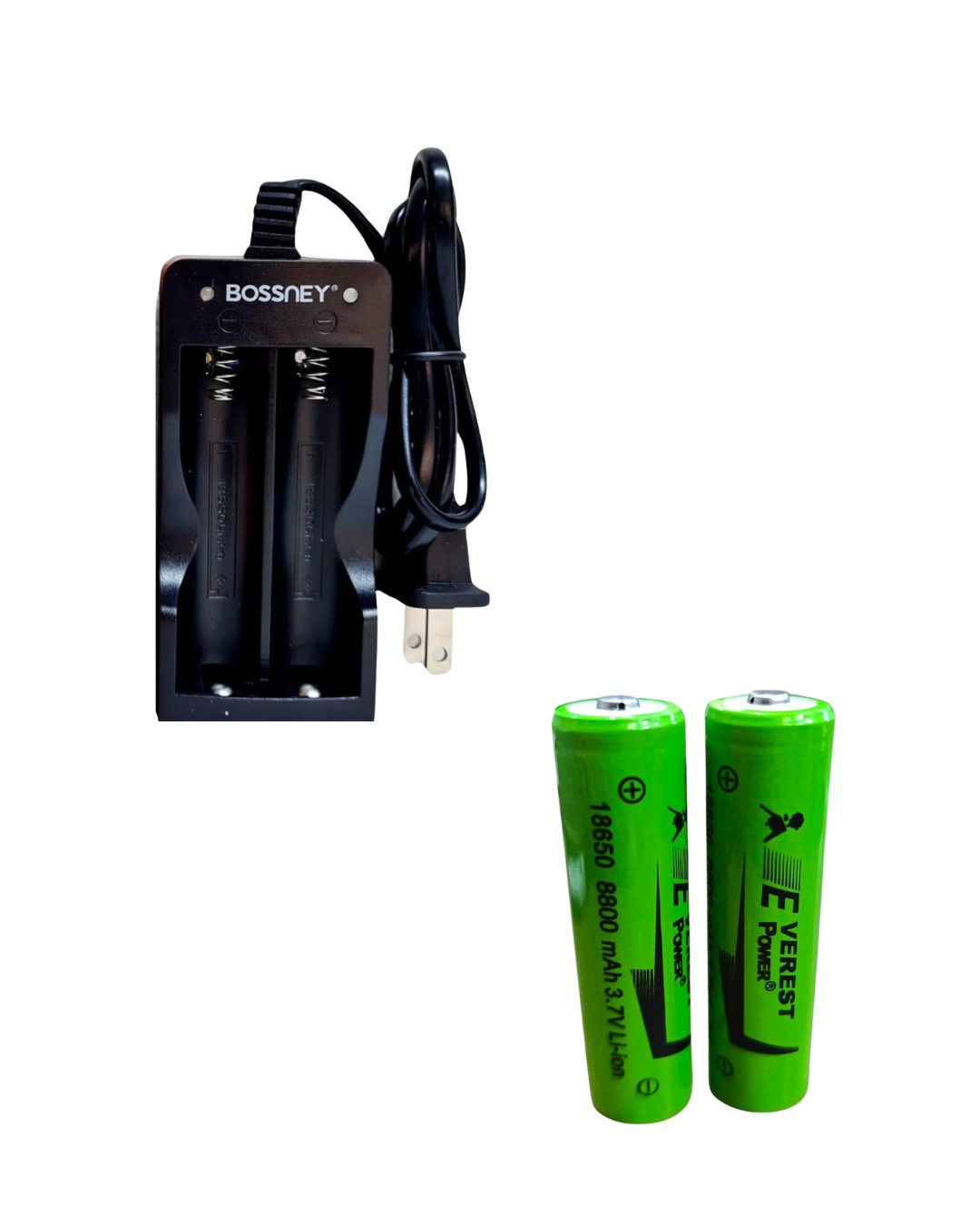 Cargador pilas 18650 + 2 Pilas recargables 18650