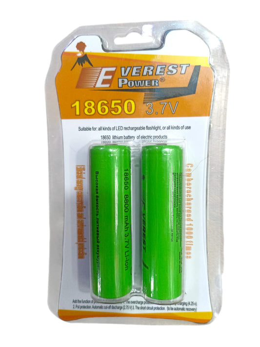 Pila Recargable Everest 18650 3.7v x 2 Unidades