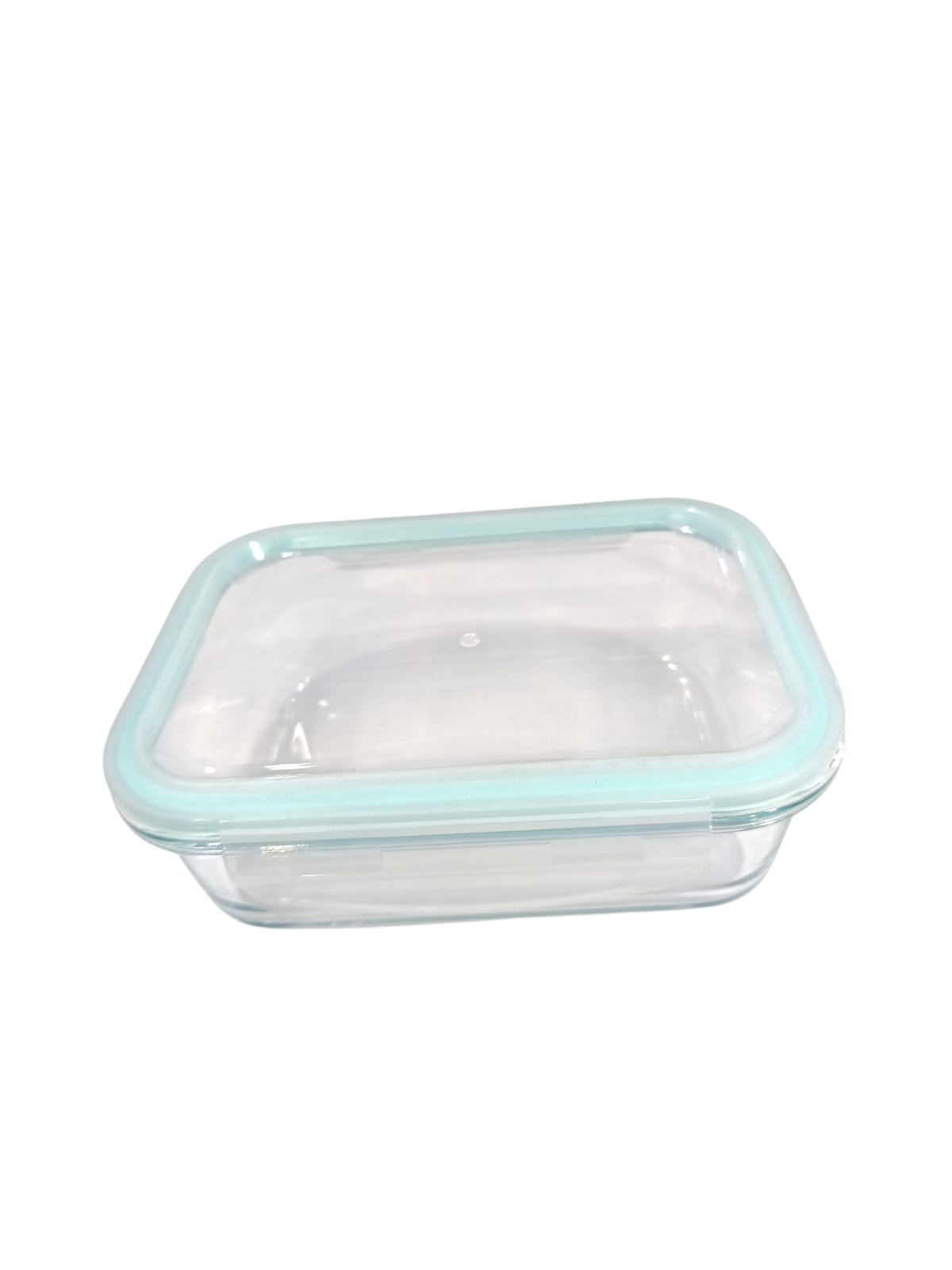 Taper rectangular de vidrio 1050 ml con tapa hermética filo verde