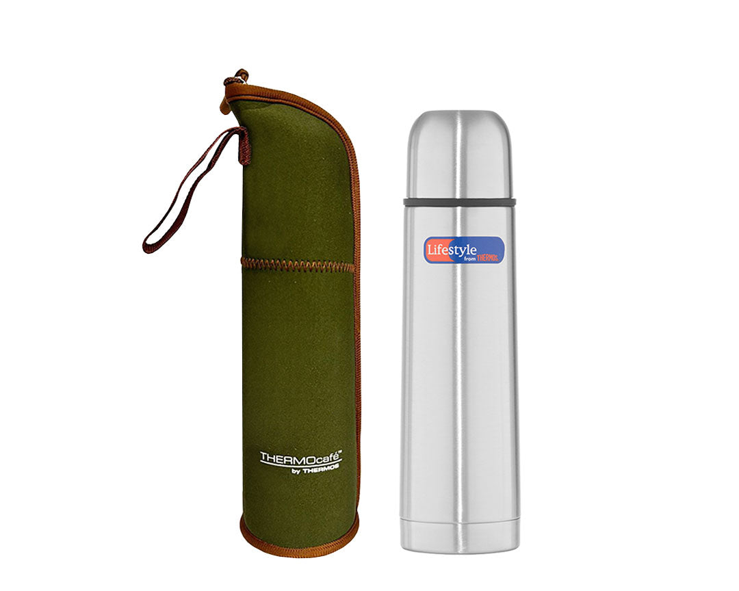 Termo de acero inoxidable 500 ml Lifestyle con funda marca Thermos