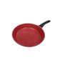 Sartén de roca volcánica roja con tapa de vidrio marca Valeska