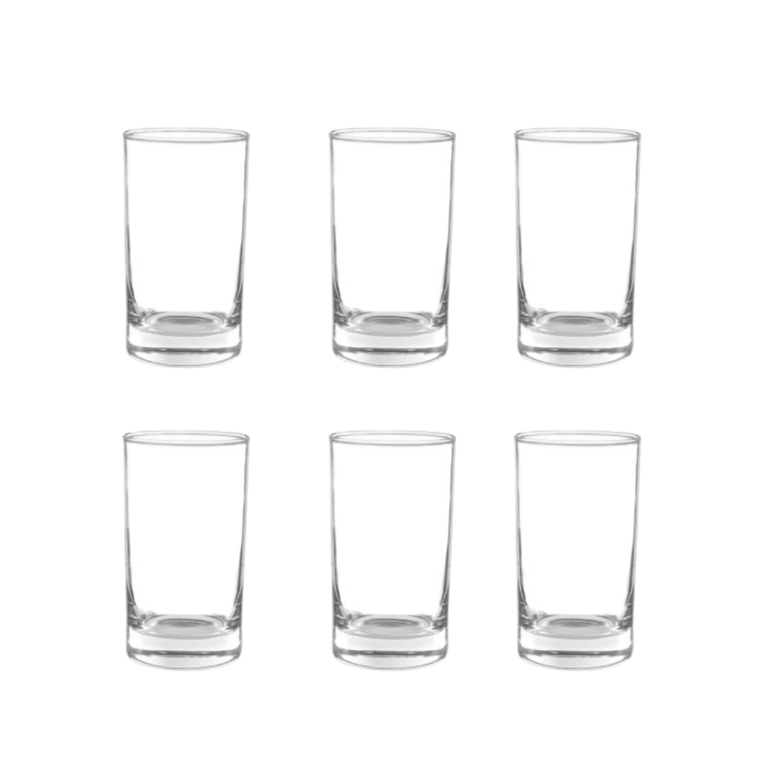 Cristar brand 338 ml glass cups x 6 units