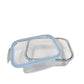 Taper rectangular de vidrio 1050 ml con tapa hermética filo celeste