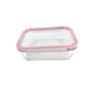 Taper rectangular de vidrio 1050 ml con tapa hermética filo rojo