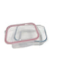 Taper rectangular de vidrio 1050 ml con tapa hermética filo rojo