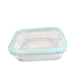 Taper rectangular de vidrio 1050 ml con tapa hermética filo verde