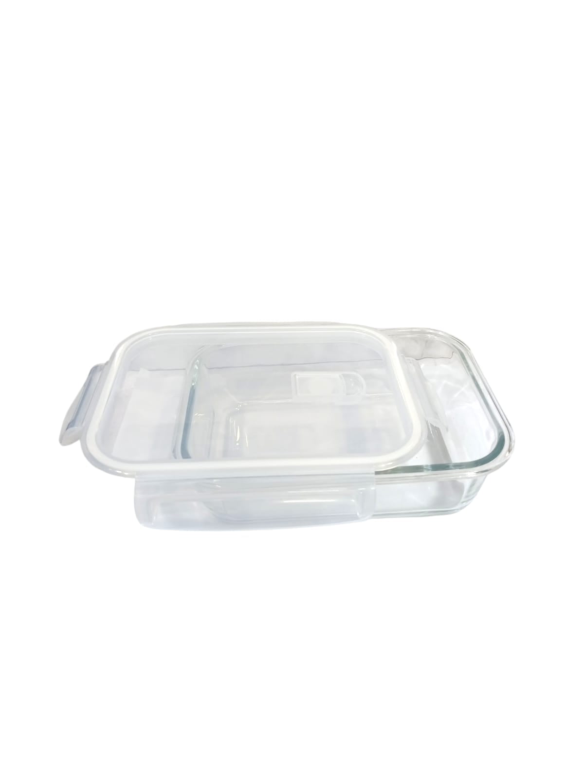 Taper rectangular de vidrio 1040 ml con tapa hermética