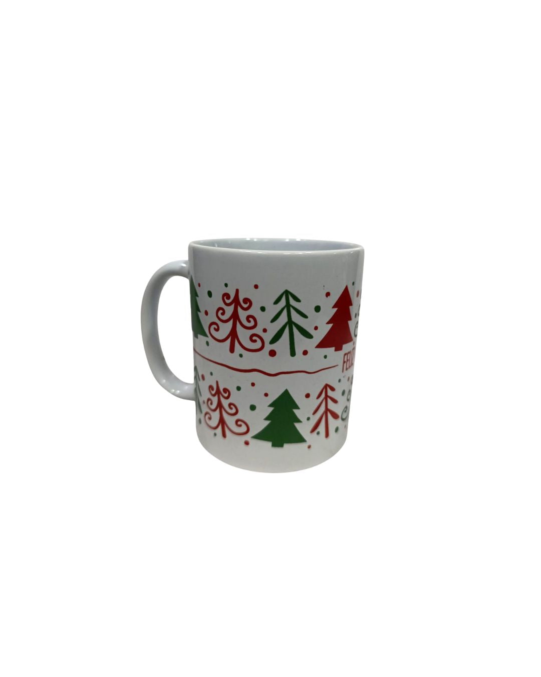 Taza navideña blanca