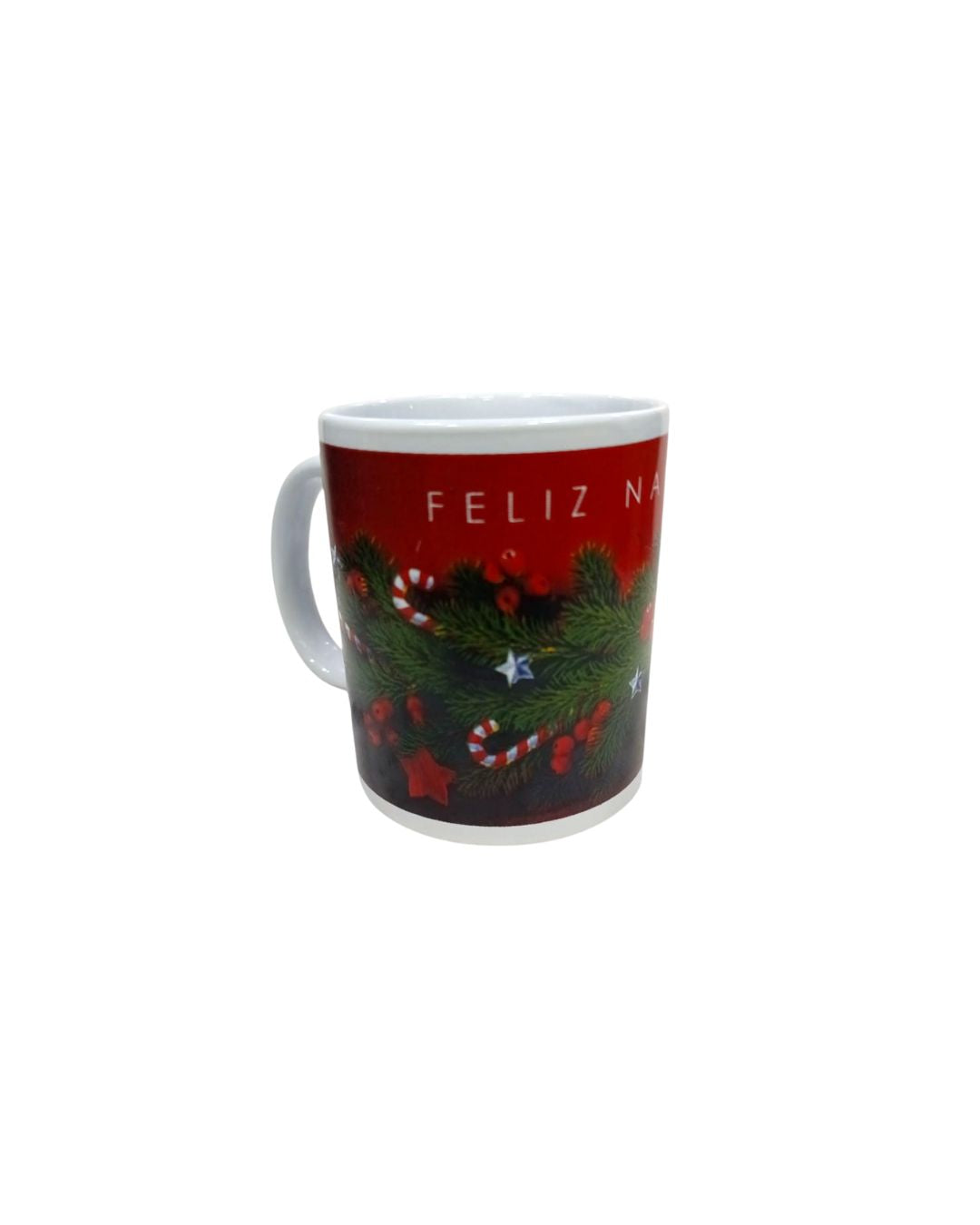 Taza navideña roja