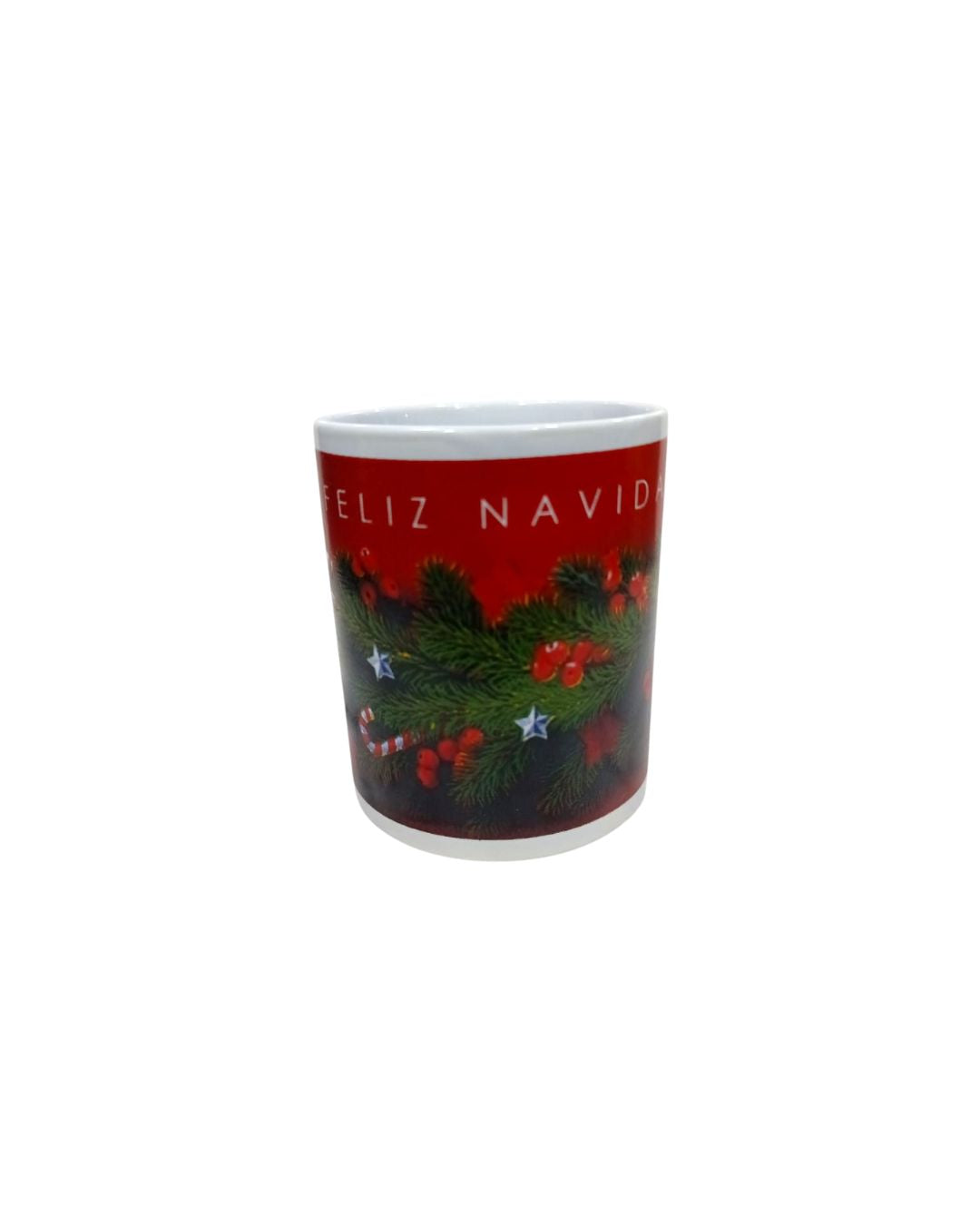 Taza navideña roja