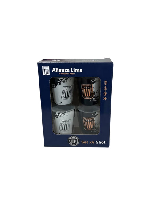Set x 4 vasos shot 35 ml Alianza Lima
